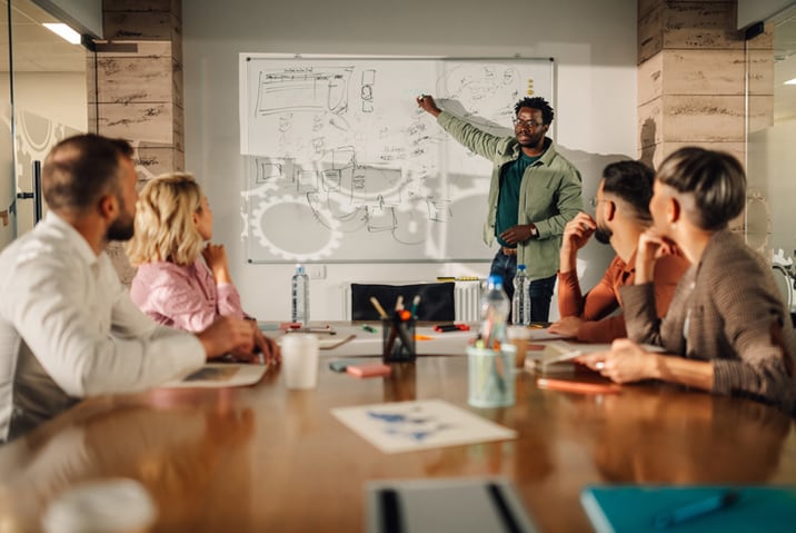 Man leading training session